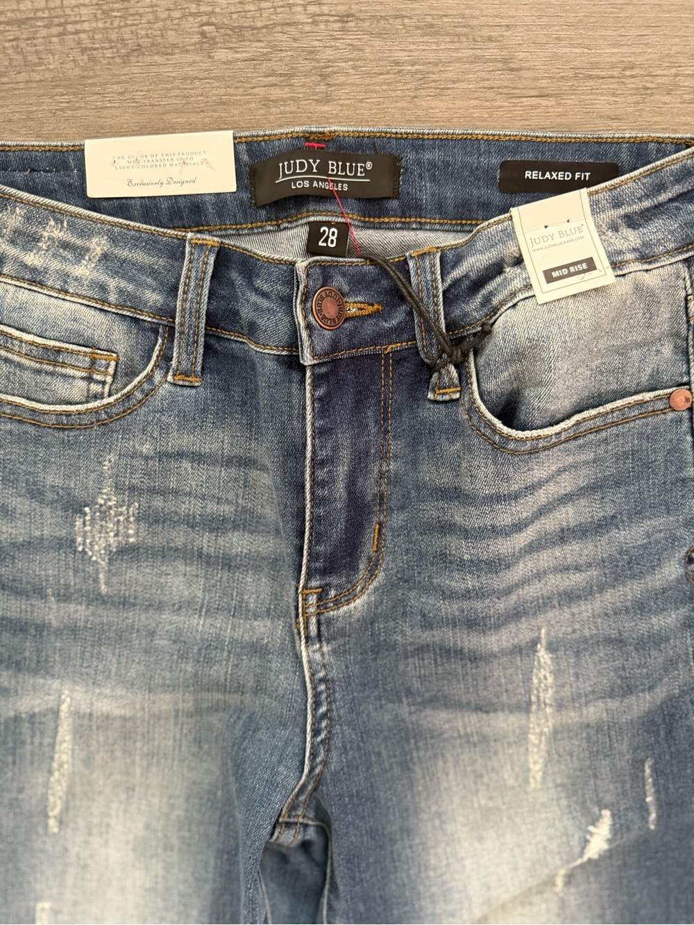 NWT Judy Blue Mid-Rise Relaxed Fit Jeans Size 28 - Picture 3 of 7